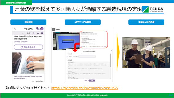 言葉の壁を超えて多国籍人材が活躍する製造現場の実現